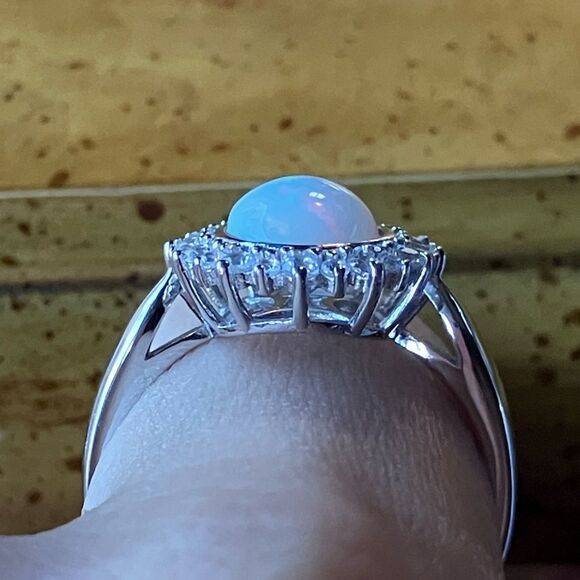 Natural Ethiopian Opal Sterling Silver Ring Size 9.75 - Picture 2 of 9